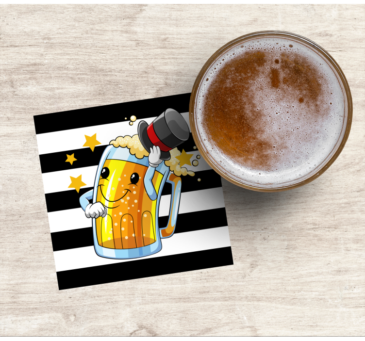 Dessous de verre bière mascotte joyeuse - TenStickers