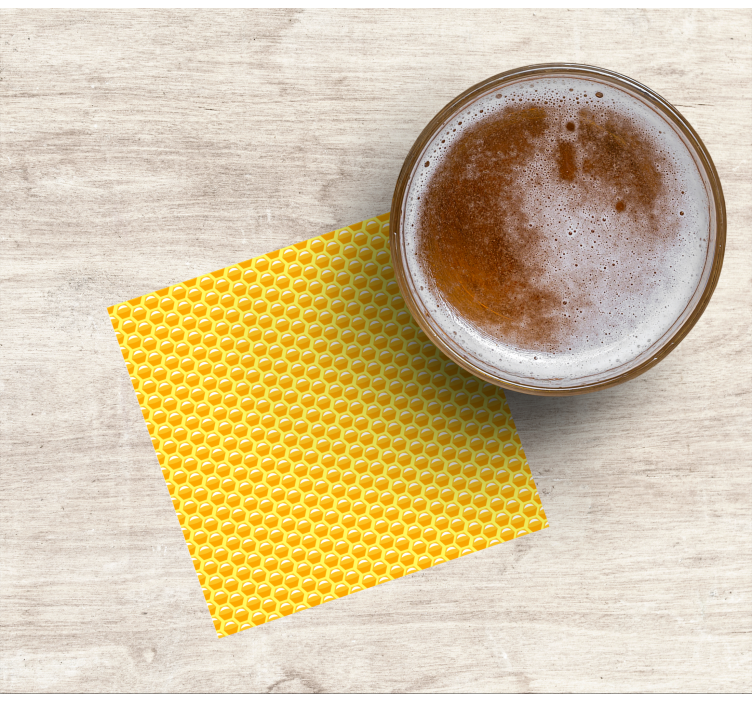 Dessous de verre bière motif alvéolaire - TenStickers