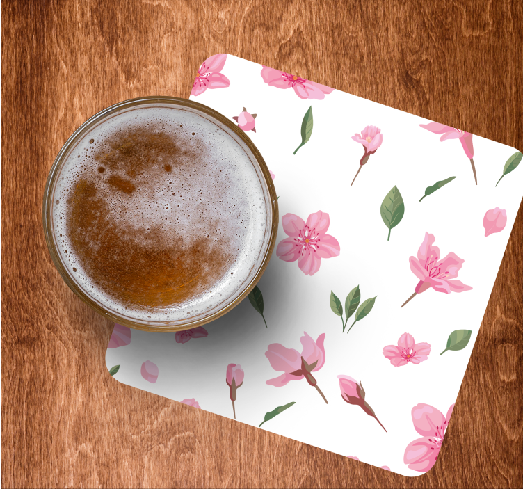 Dessous de verre bière motif floral élégant - TenStickers