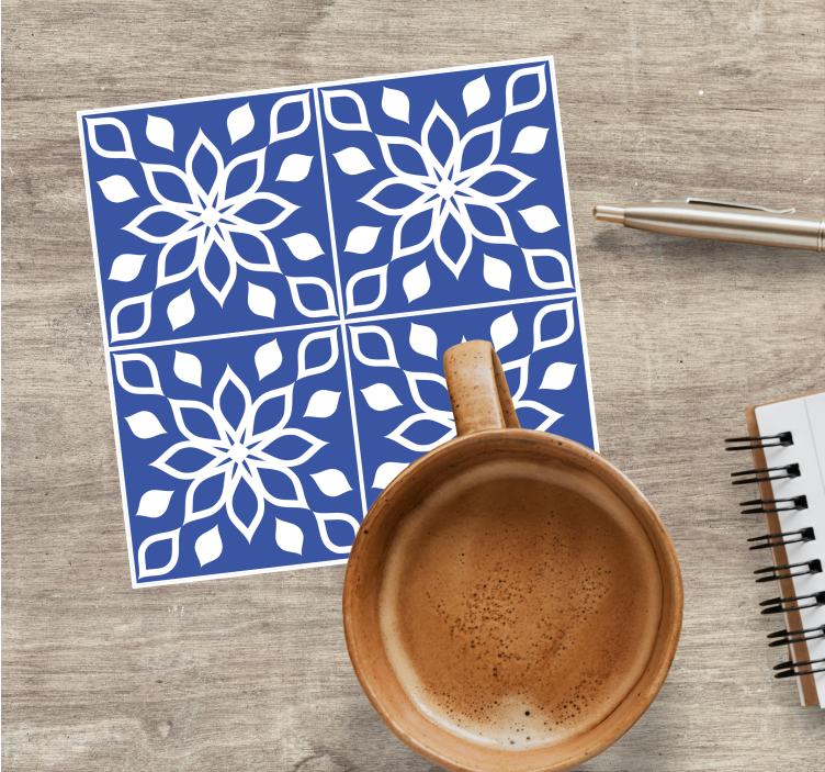 Dessous de verre carreaux fleuris - TenStickers