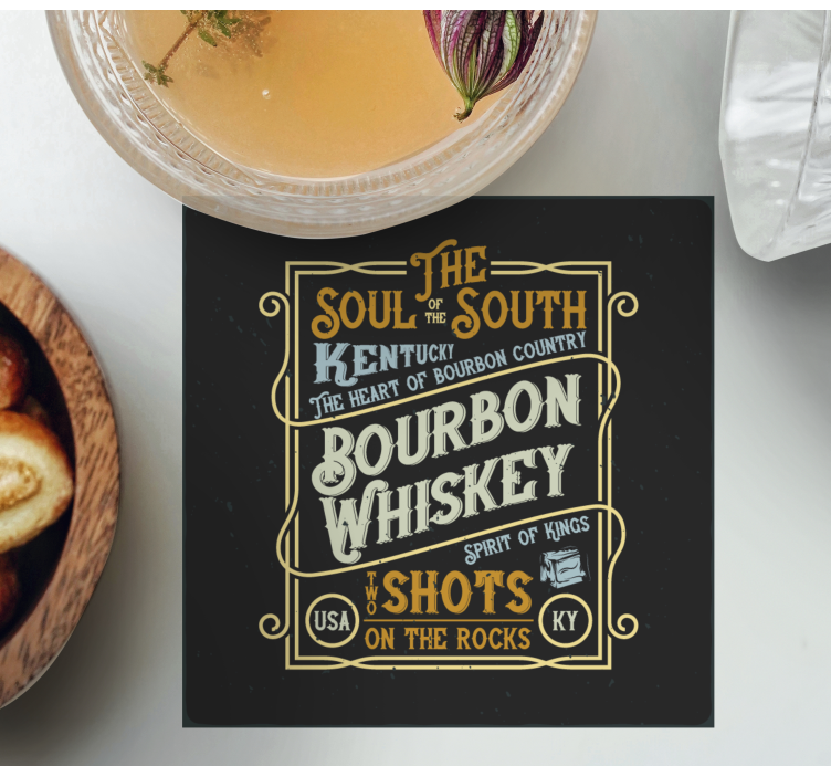 Dessous de verre citation bourbon whiskey Âmes - TenStickers