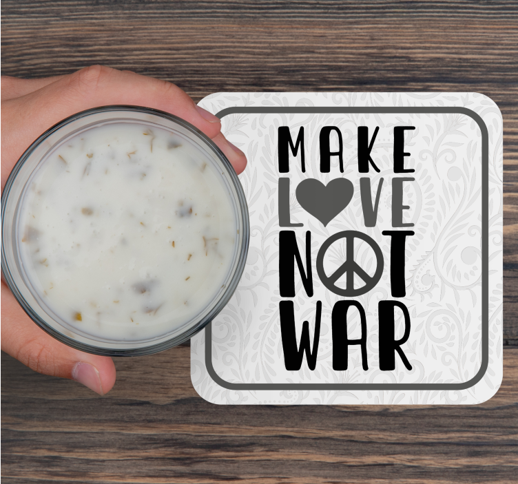 Dessous de verre citation message d'amour paisible - TenStickers