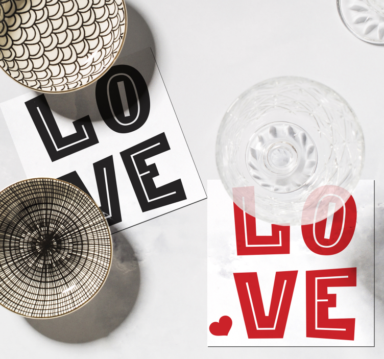 Dessous de verre citation typographie amour audacieuse - TenStickers