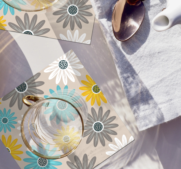 Dessous de verre Éléments floraux vibrants - TenStickers