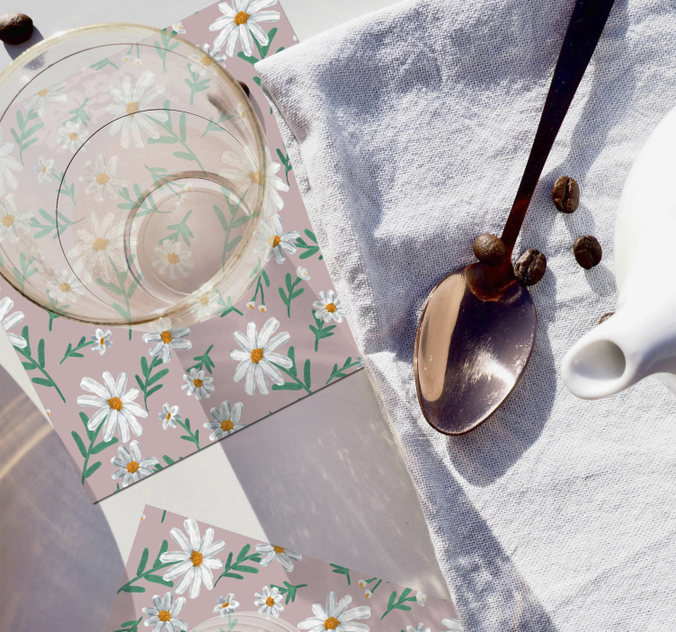 Dessous de verre fond motif floral - TenStickers