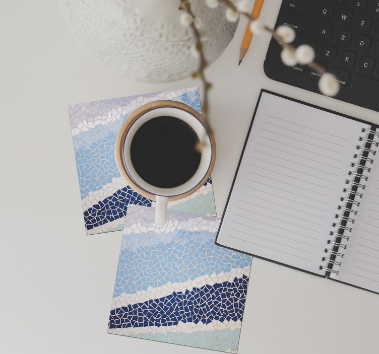 dessous de verre en carreaux Carreaux de mosaïque bleue - TenStickers