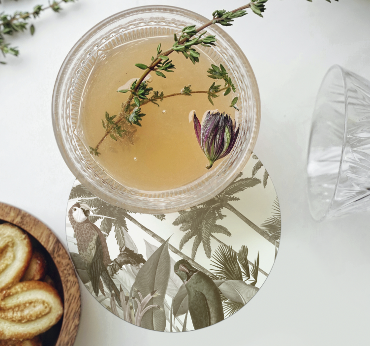 Dessous de verre faune tropicale style vintage - TenStickers