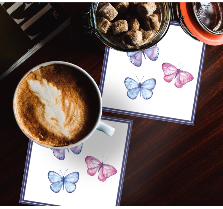 Dessous de verre geek arrangement de papillons colorés - TenStickers