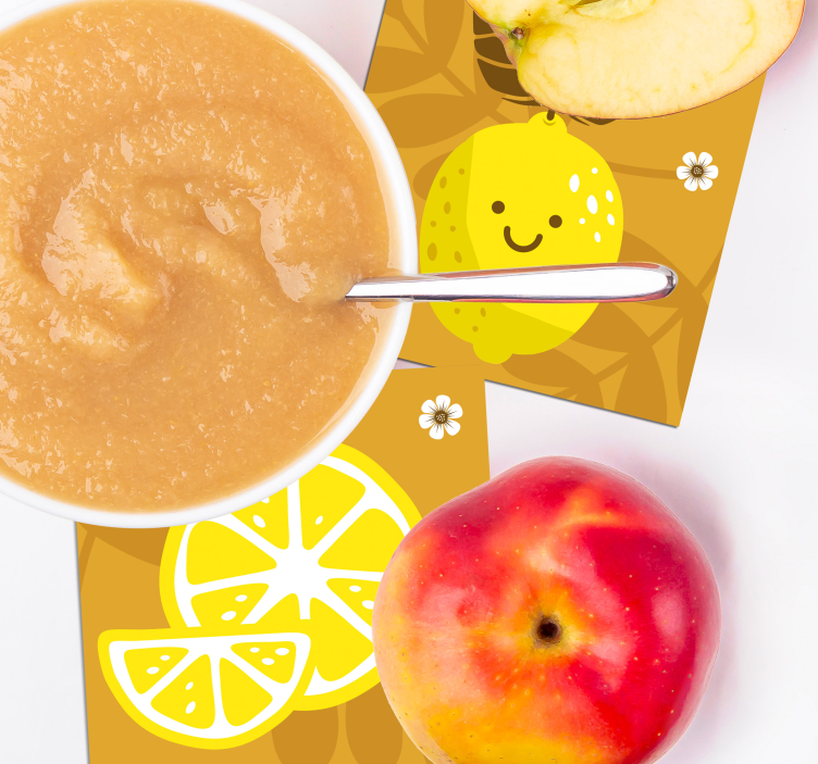 Dessous de verre geek citron et agrumes joyeux - TenStickers