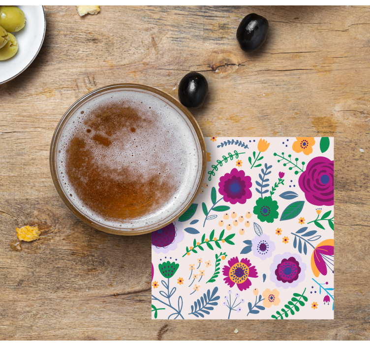 Dessous de verre geek composition florale colorée - TenStickers