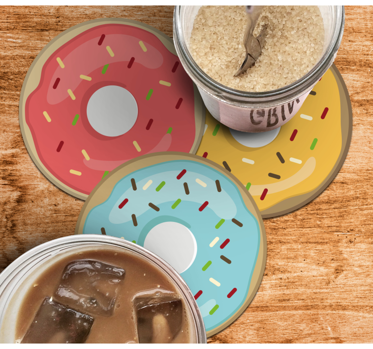 Dessous de verre geek designs de donuts colorés - TenStickers