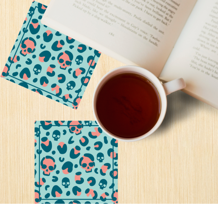 Dessous de verre geek géométrie à motifs crânes - TenStickers