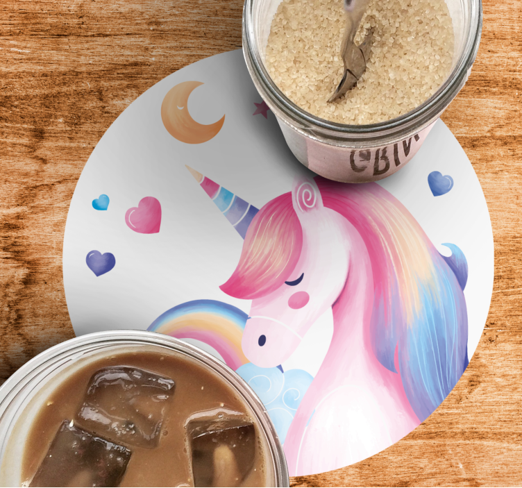 Dessous de verre geek illustration de licorne fantaisie - TenStickers