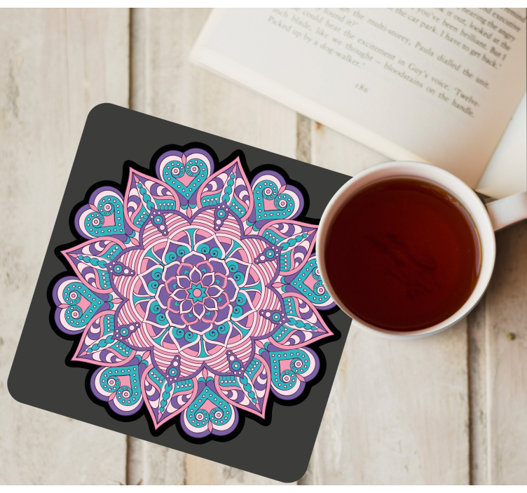 Dessous de verre geek mandala de cœur coloré - TenStickers