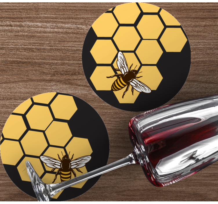 Dessous de verre geek motif abeille et alvéoles - TenStickers