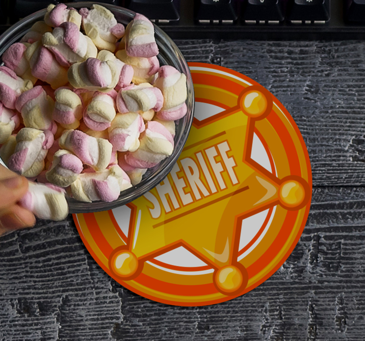 Dessous de verre geek motif étoile de shérif - TenStickers