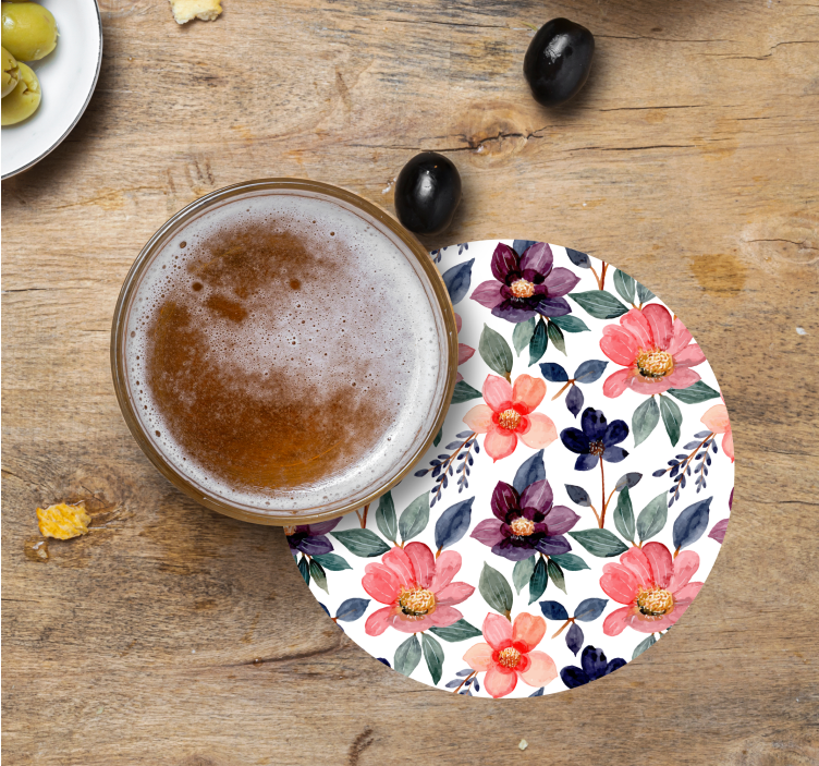 Dessous de verre geek motif floral éclaboussé - TenStickers