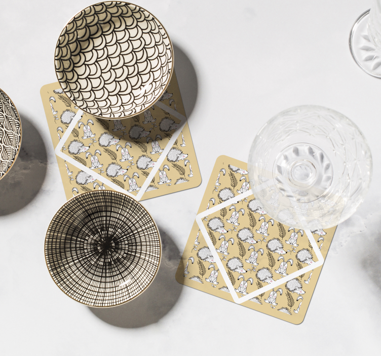 Dessous de verre geek motifs d'animaux fantaisistes - TenStickers