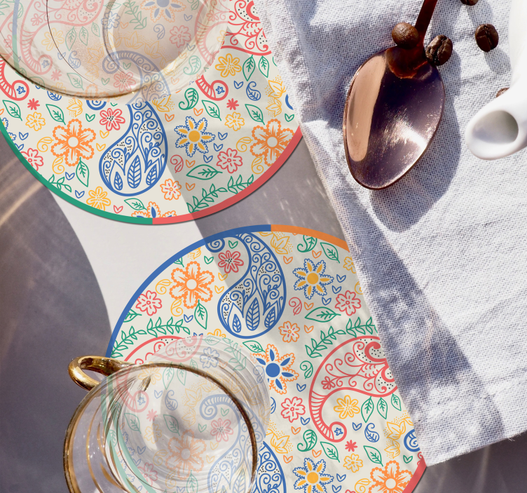 Dessous de verre geek motifs floraux colorés - TenStickers