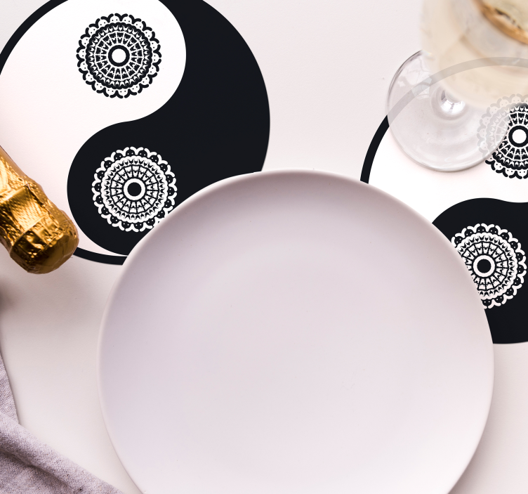 Dessous de verre geek motifs mandala yin yang - TenStickers