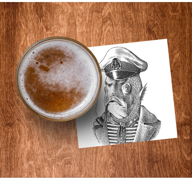 Dessous de verre geek personnage de poisson captain - TenStickers