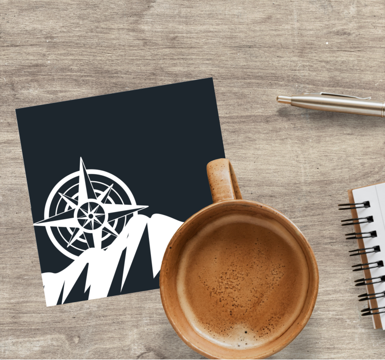 Dessous de verre geek sommet de boussole navigatrice - TenStickers
