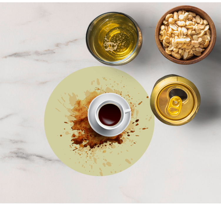 Dessous de verre geek tasse à café avec éclaboussures - TenStickers