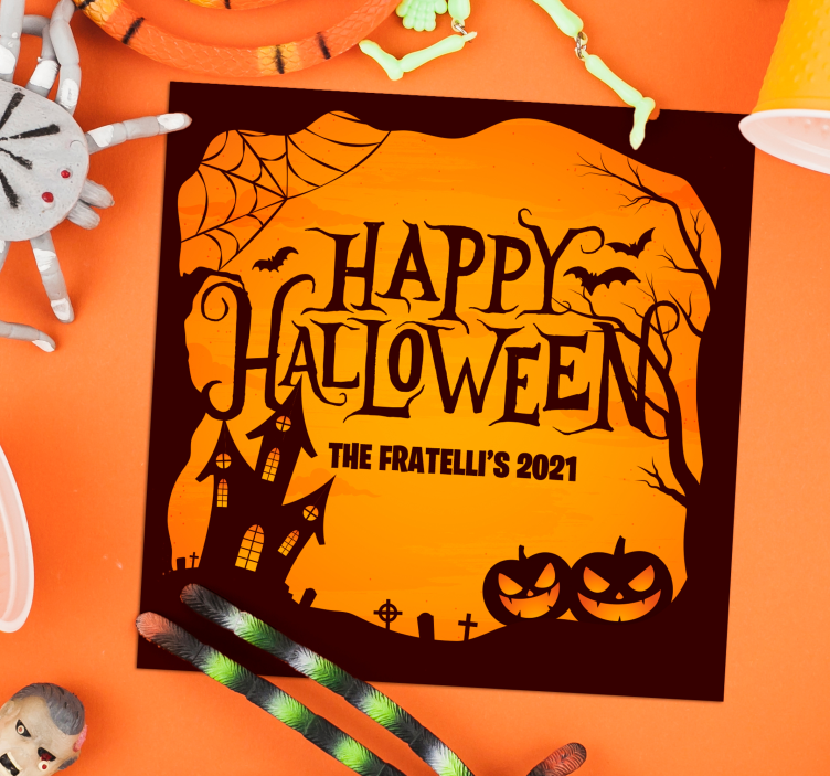 Dessous de verre halloween célébration halloween effrayante - TenStickers