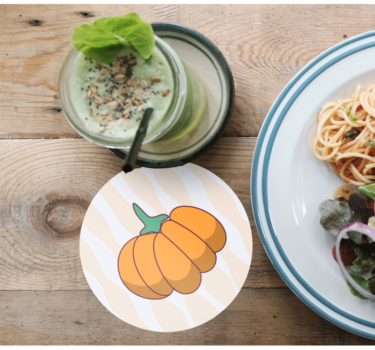 Dessous de verre halloween en forme de citrouille stylisée - TenStickers