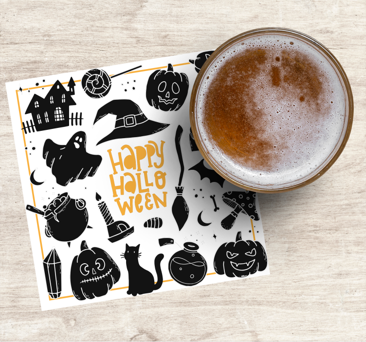 Dessous de verre halloween illustrations effrayantes - TenStickers