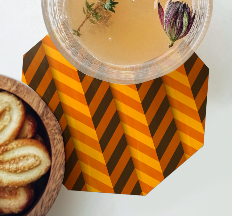 Dessous de verre halloween motif chevrons orange - TenStickers
