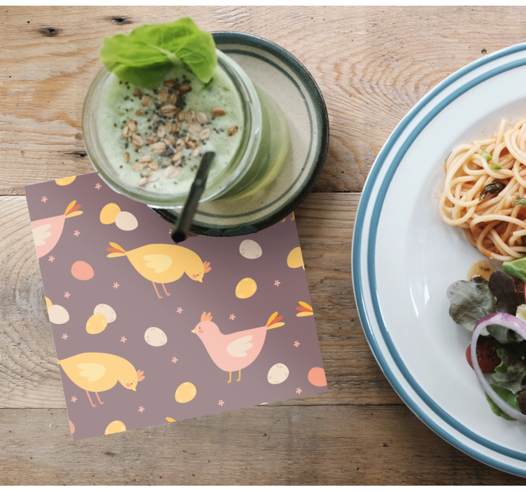 Dessous de verre mariage motif oiseaux charmants - TenStickers