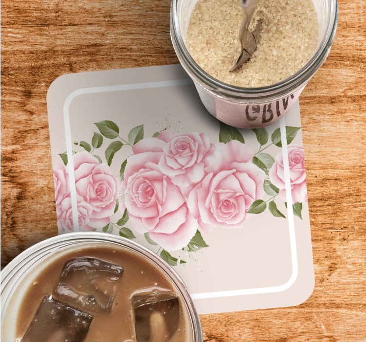 Dessous de verre moderne arrangement floral rose - TenStickers