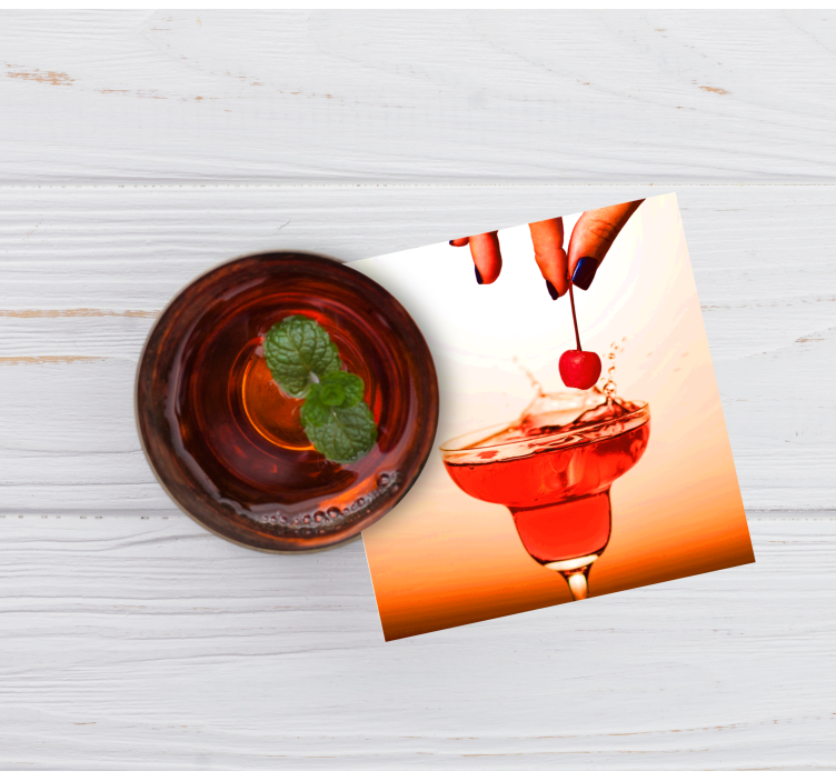 Dessous de verre moderne cocktail cerise Éclatant - TenStickers