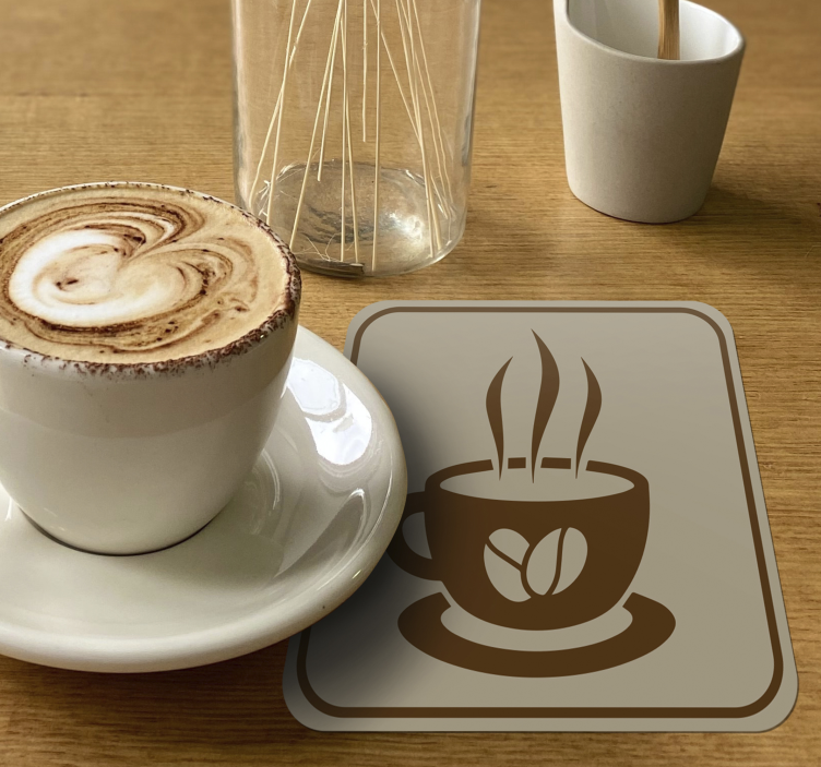 Dessous de verre moderne emblème de la tasse à café - TenStickers
