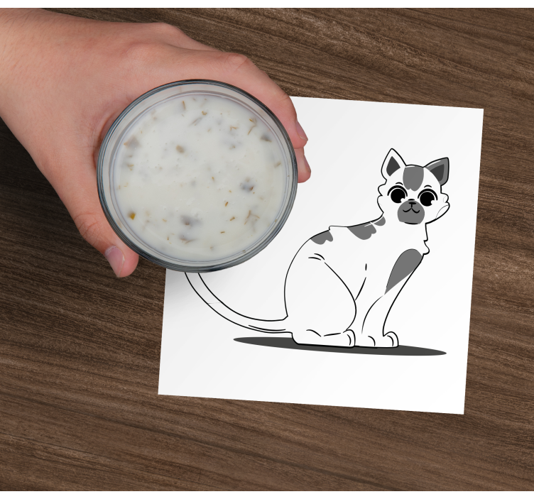 Dessous de verre moderne figurine de chat mignon - TenStickers