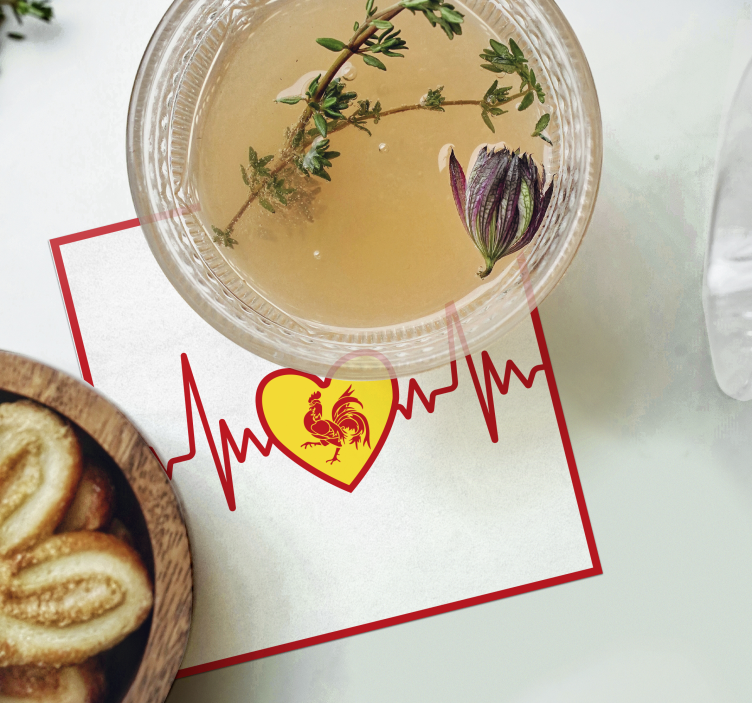 Dessous de verre moderne J'aime la Wallonie - TenStickers