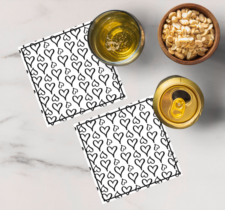 Dessous de verre moderne motif à coeurs - TenStickers