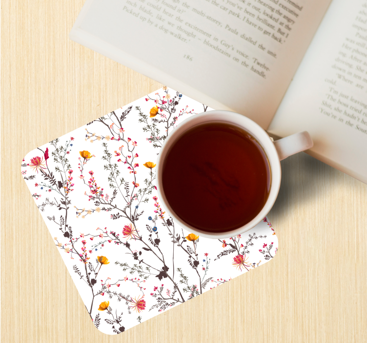 Dessous de verre moderne motif botanique avec oiseaux - TenStickers