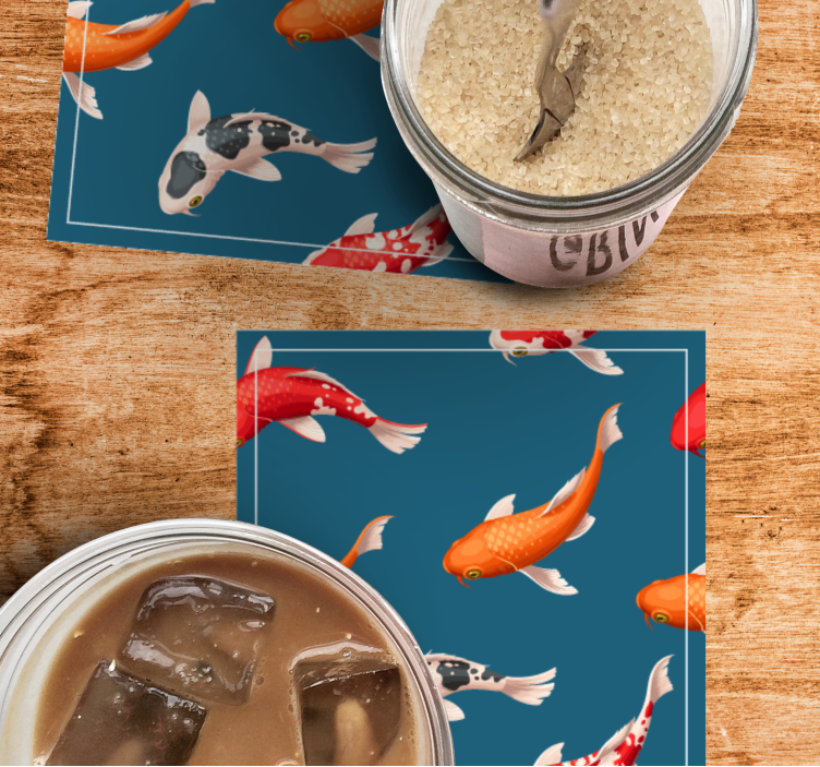Dessous de verre moderne motif de carpes colorées - TenStickers