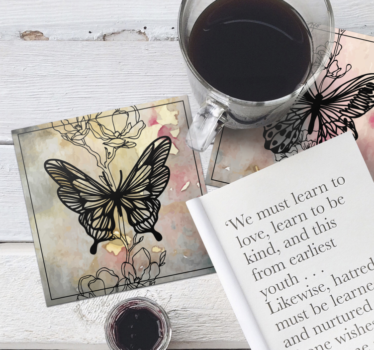 Dessous de verre moderne motif papillon élégant - TenStickers