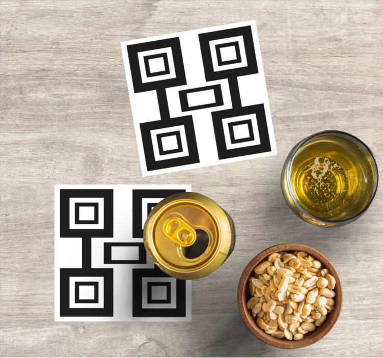 Dessous de verre motif carré noir - TenStickers