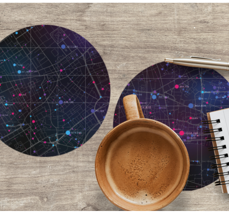 Dessous de verre motif carte abstrait - TenStickers