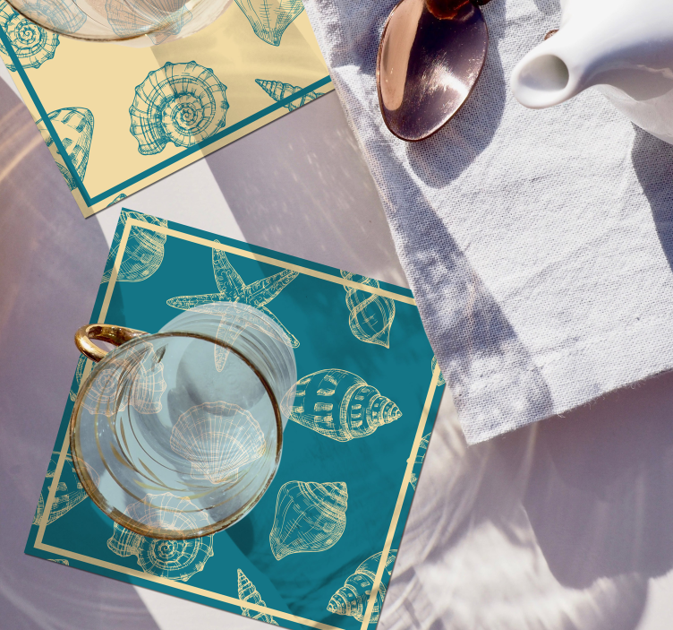 Dessous de verre motif coquillage elements - TenStickers