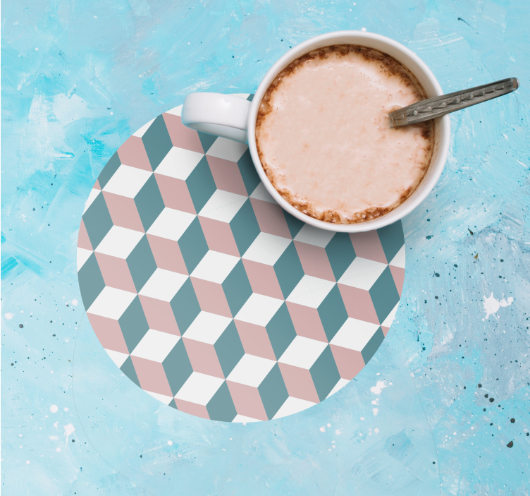 Dessous de verre motif cubes géométriques - TenStickers