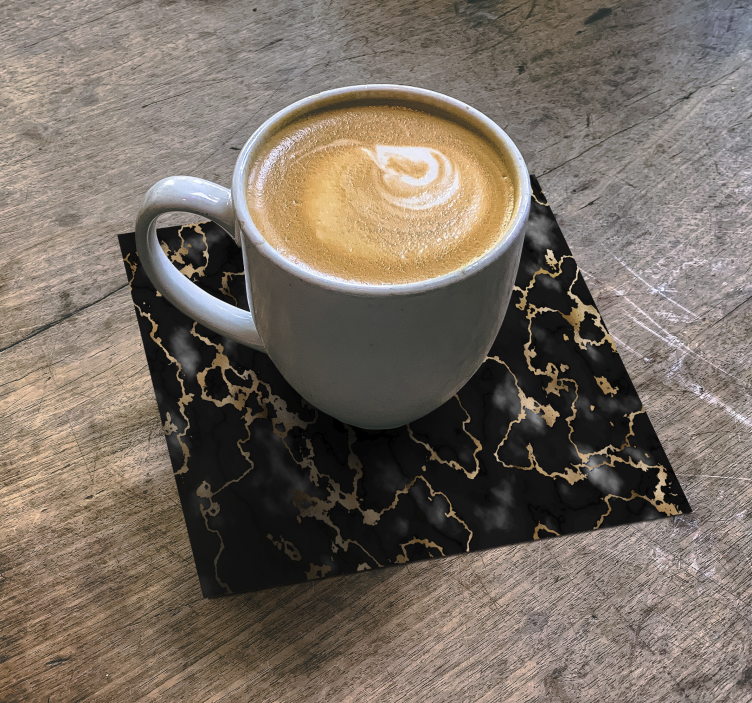 Dessous de verre motif élégant noir et or - TenStickers