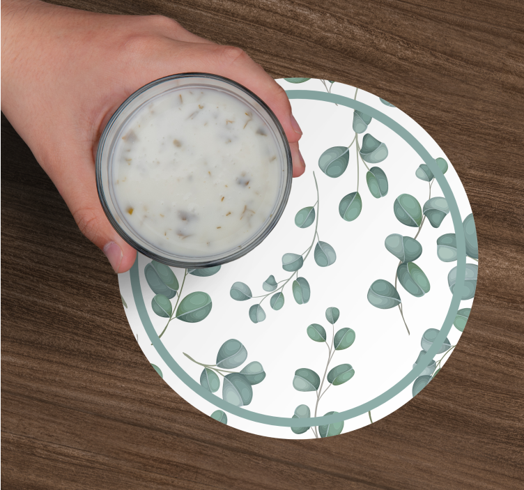 Dessous de verre motif feuilles d'eucalyptus - TenStickers