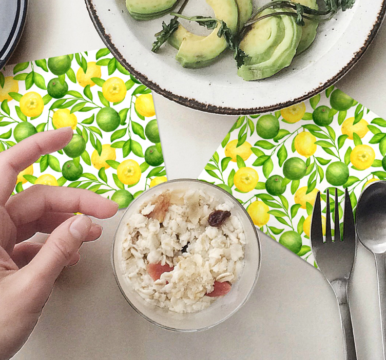 Dessous de verre motif floral agrumes vivant - TenStickers