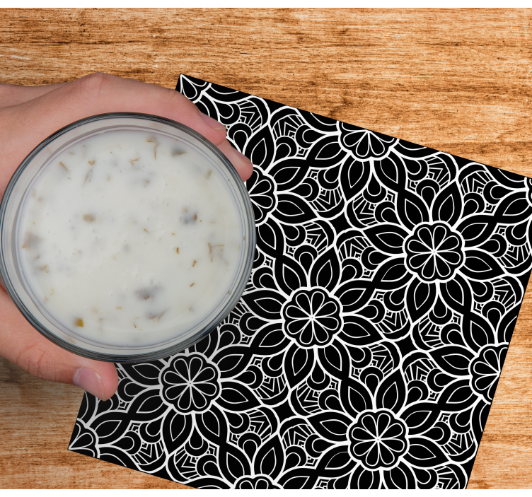 Dessous de verre motif floral élaboré - TenStickers