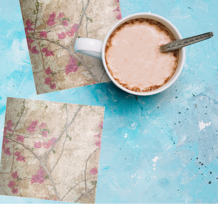 Dessous de verre motif floral texturé - TenStickers